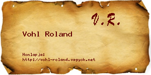Vohl Roland névjegykártya